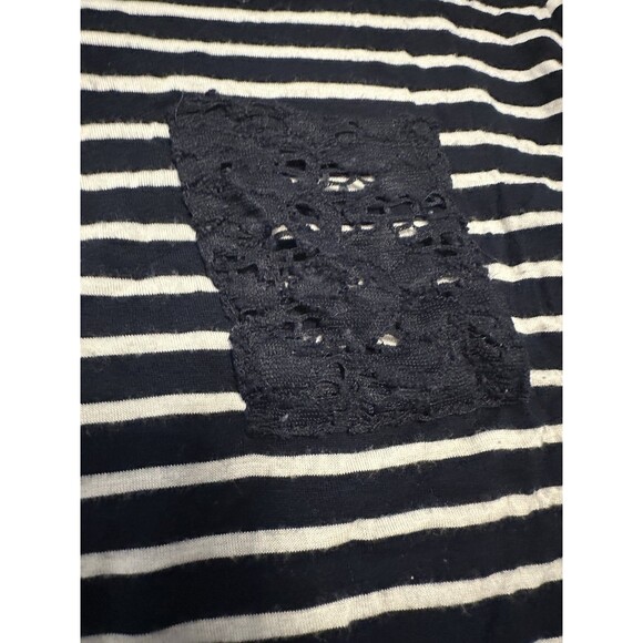 Espresso Brand 3/4 Button Tab Sleeve Navy Blue Nautical Top Womens Plus Size 1X - Picture 2 of 9